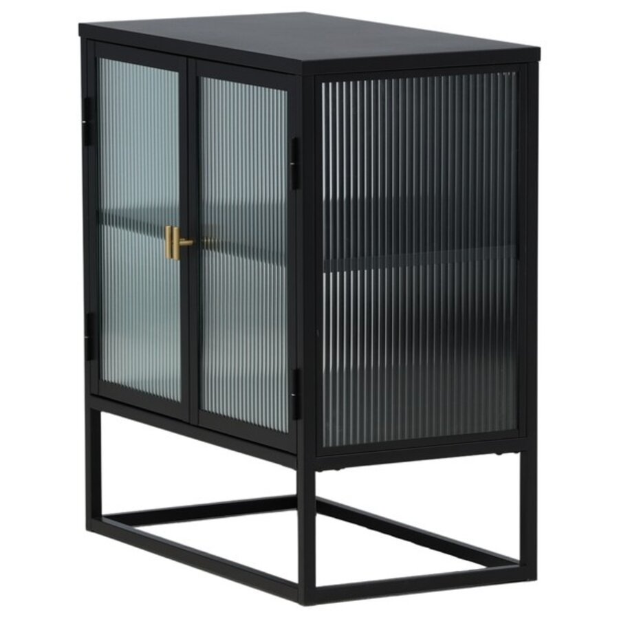 Garis Zwart / Glas Opbergkast H80 cm