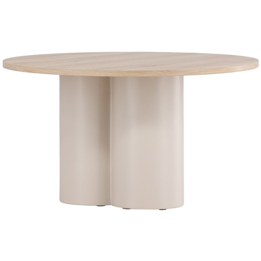Olivia Blank Eiken/Beige Salontafel Rond Ø80 cm