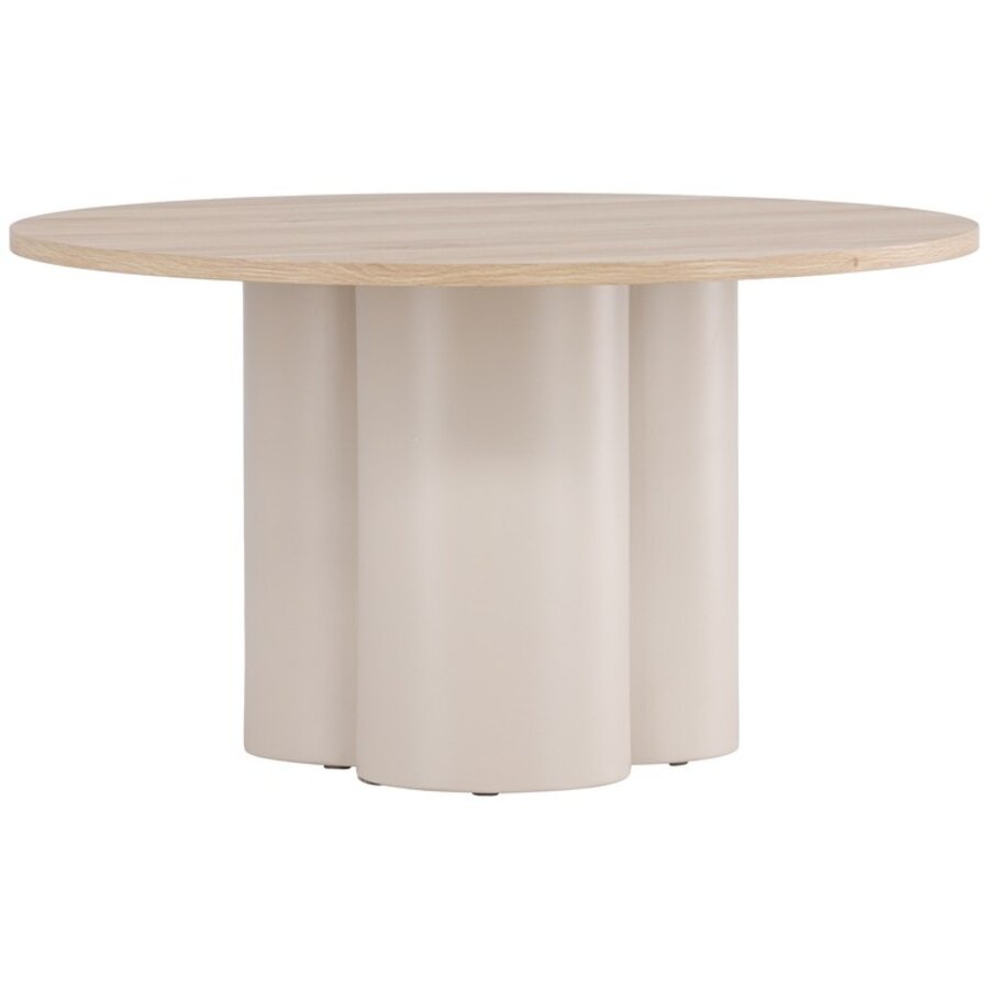Olivia Blank Eiken/Beige Salontafel Rond Ø80 cm