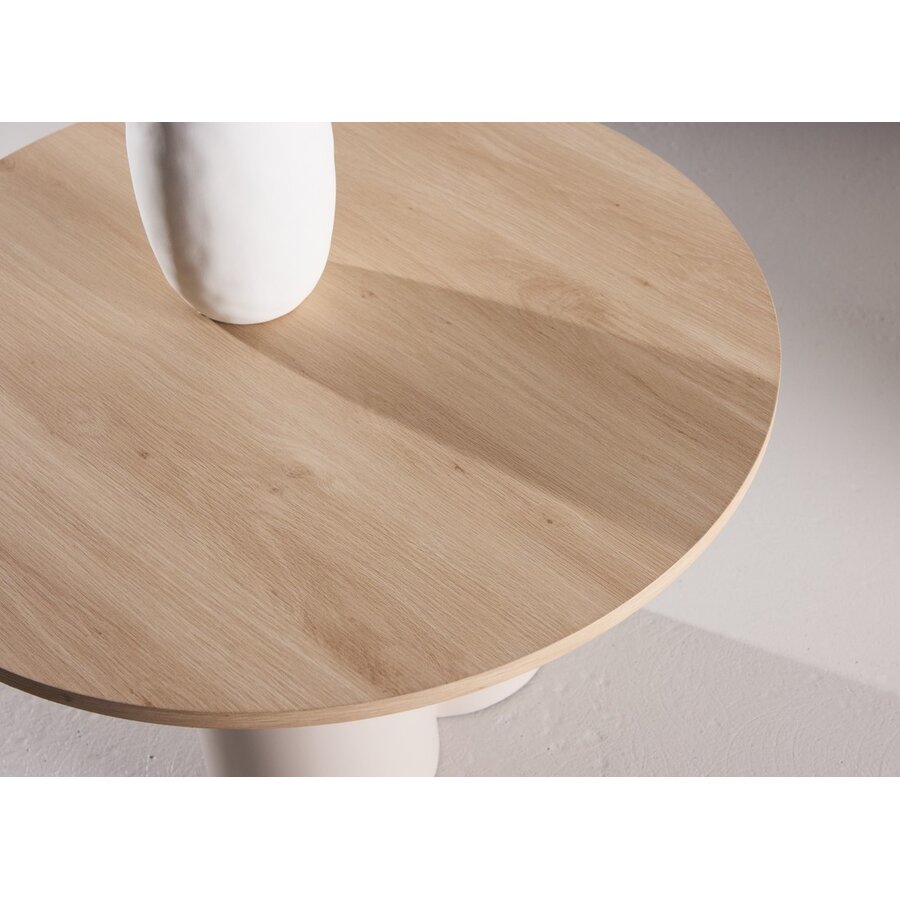Olivia Blank Eiken/Beige Salontafel Rond Ø80 cm