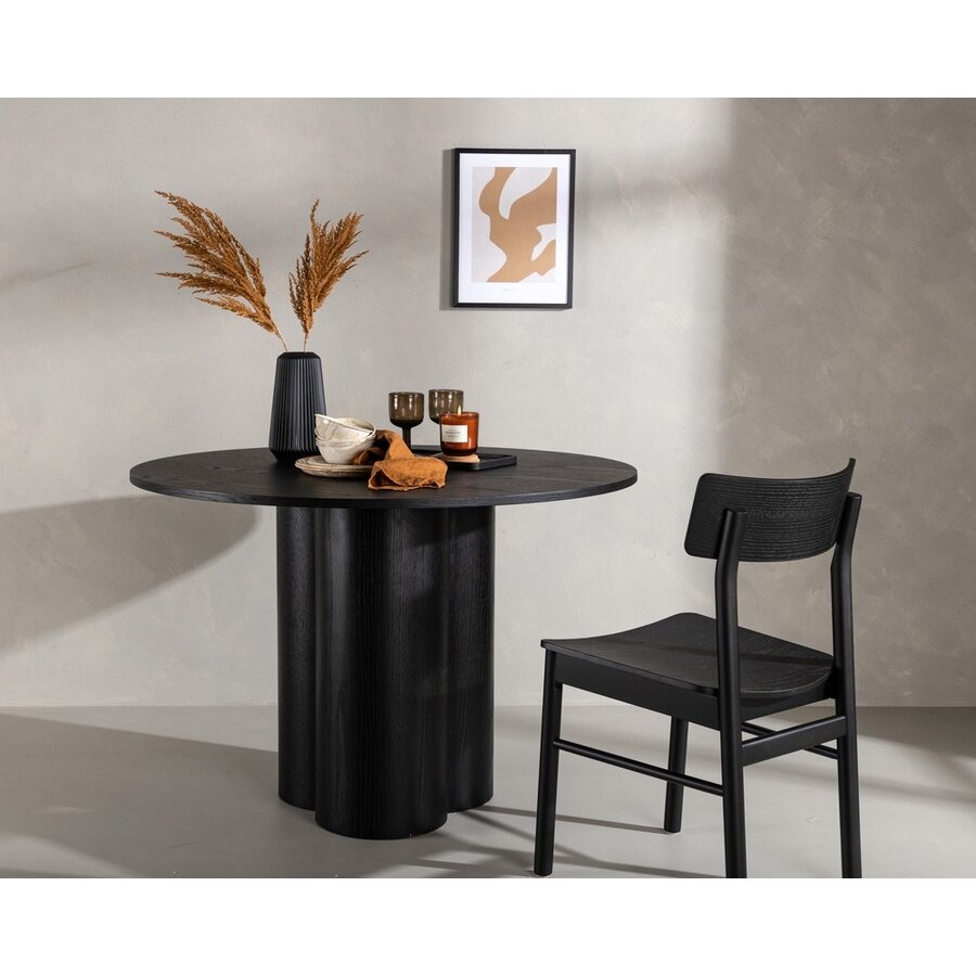 Olivia Zwart Eettafel Rond Ø110 cm