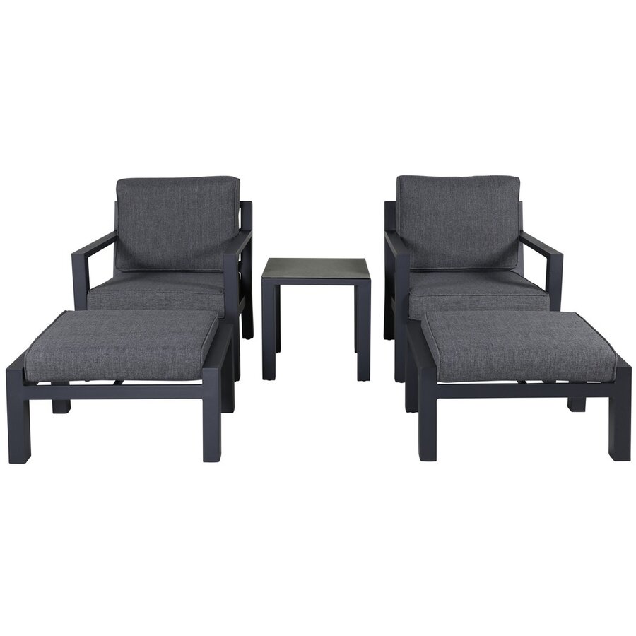 Barcelona 5-delige Loungeset Zwart