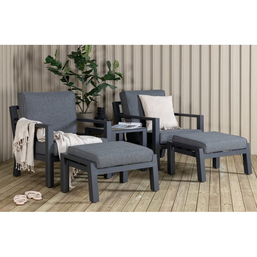 Barcelona 5-delige Loungeset Zwart