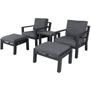 Hjem interiors Barcelona 5-delige Loungeset Zwart Hjem interiors Barcelona 5-delige Loungeset Zwart