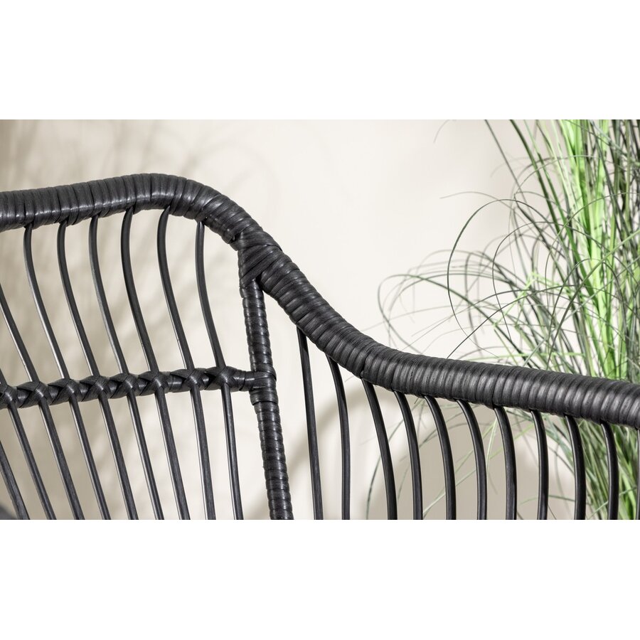 Viga Rotan Loungeset Zwart