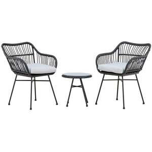 Hjem interiors Viga Rotan Loungeset Zwart