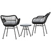 Viga Rotan Loungeset Zwart