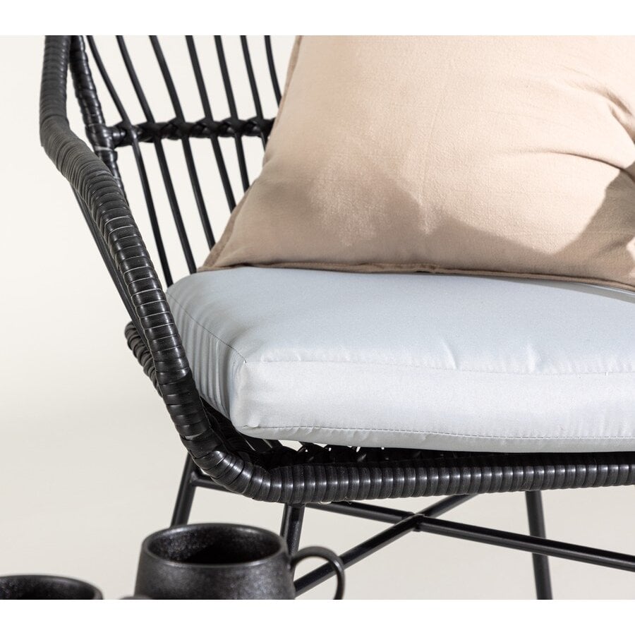 Viga Rotan Loungeset Zwart