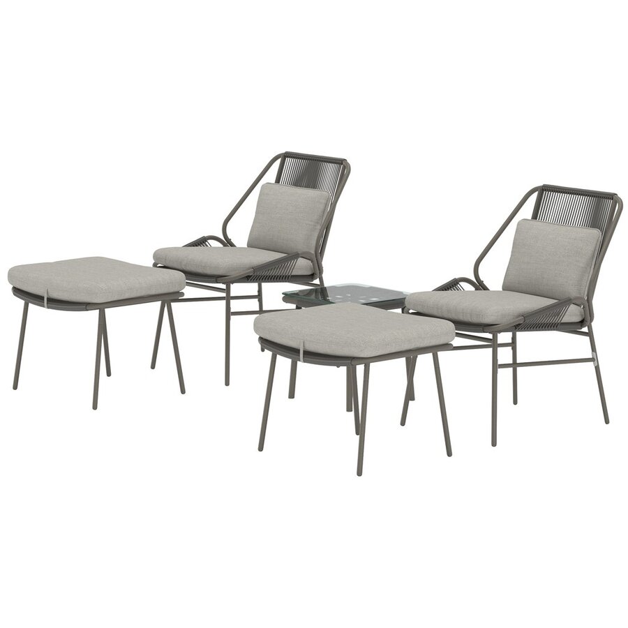 Zakynthos 5-delige Loungeset Bruin