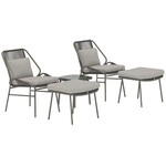 Hjem interiors Zakynthos 5-delige Loungeset Bruin