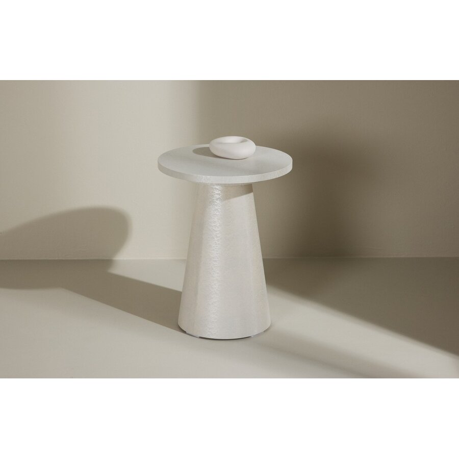 Lanzo Witte Bijzettafel Rond Ø35 cm