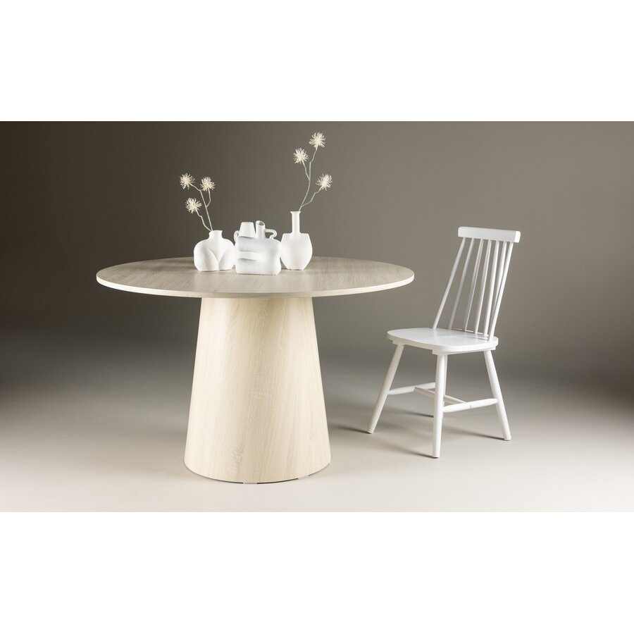 Lanzo White Wash Eettafel Rond Ø120 cm