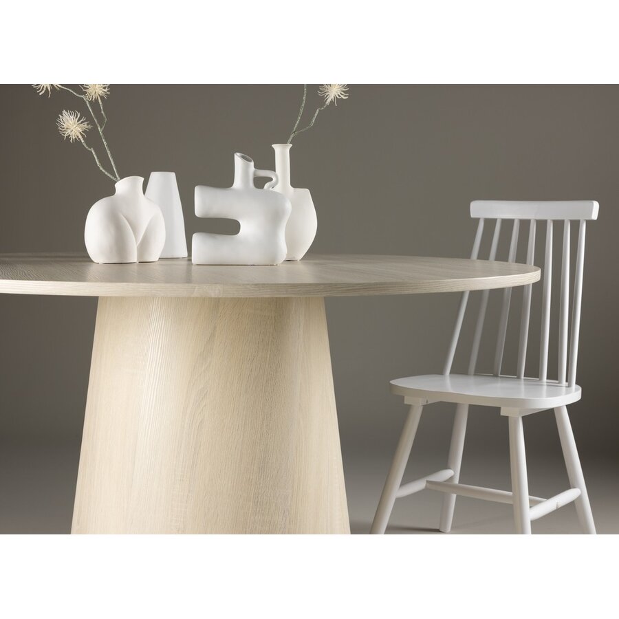 Lanzo White Wash Eettafel Rond Ø120 cm