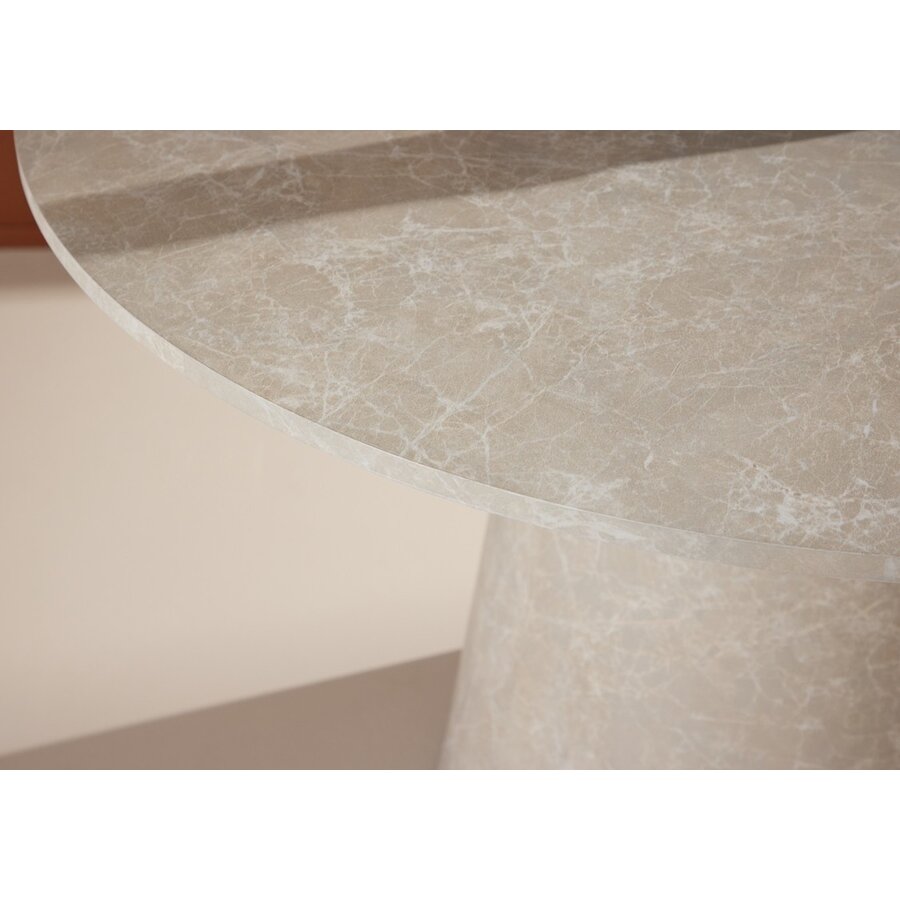 Lanzo Beige Marmerlook Eettafel Rond Ø120 cm