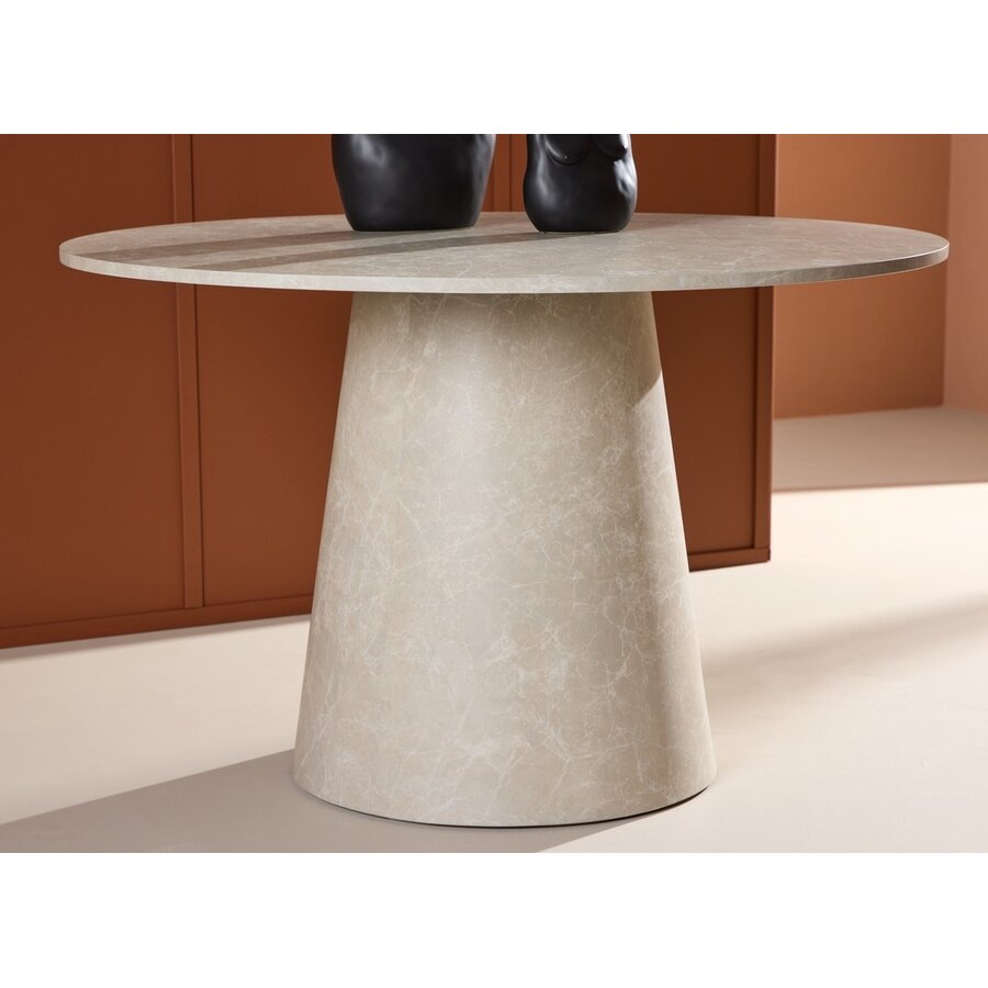 Lanzo Beige Marmerlook Eettafel Rond Ø120 cm