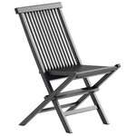 Hjem interiors Kenya Teak Tuinstoel Zwart Set van 2