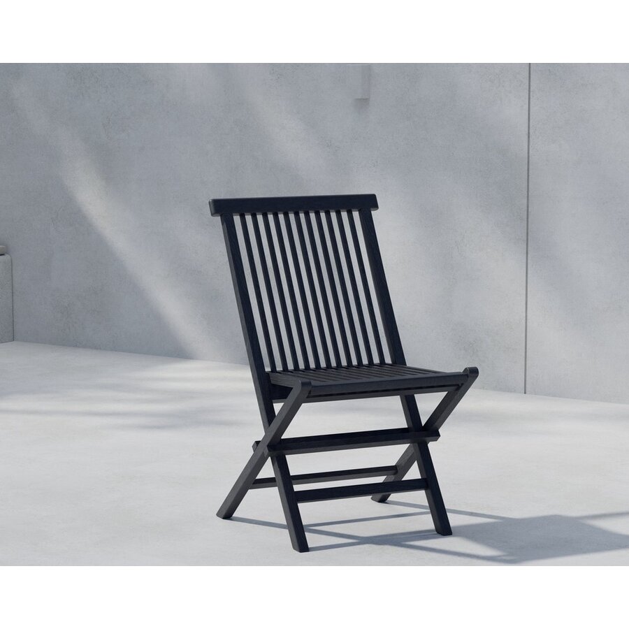 Kenya Teak Tuinstoel Zwart Set van 2