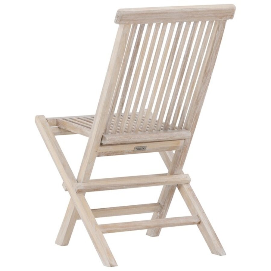 Kenya Teak Tuinstoel White Wash Set van 2