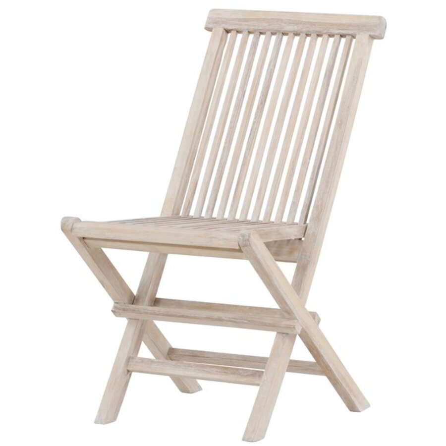 Kenya Teak Tuinstoel White Wash Set van 2