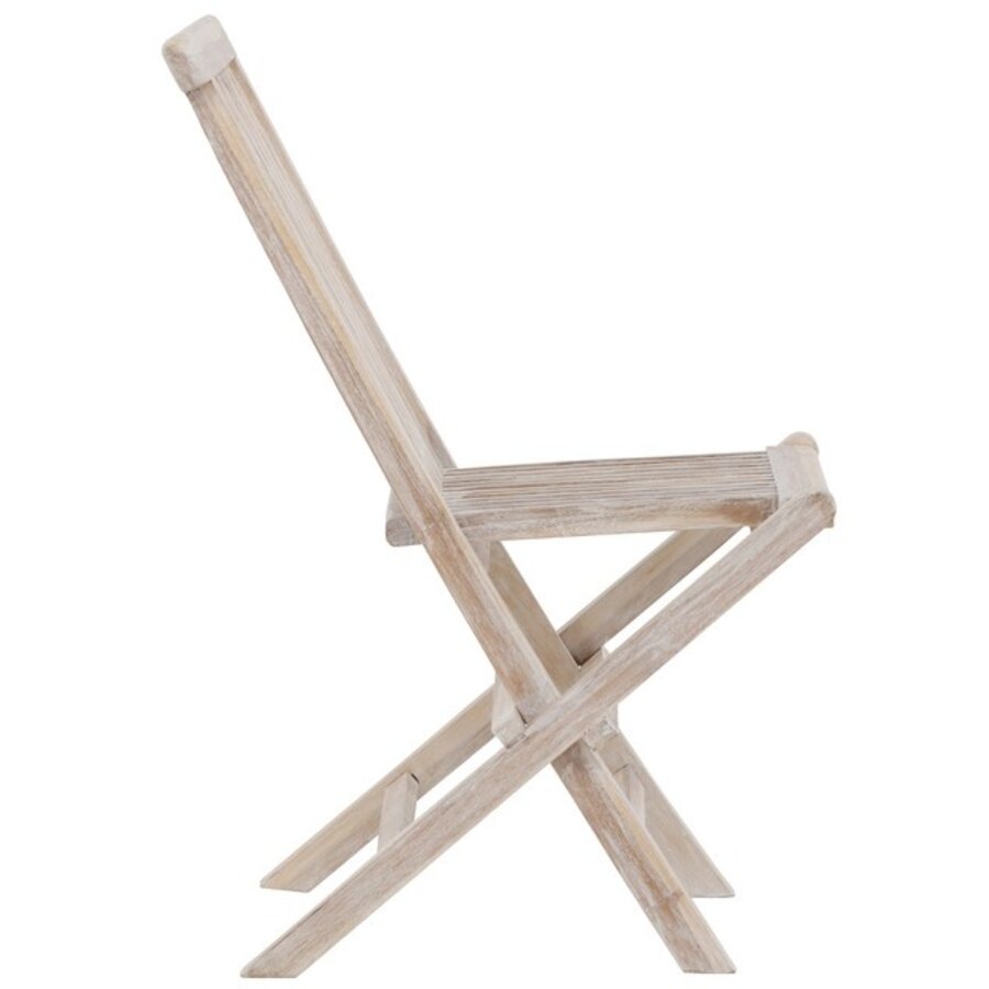 Kenya Teak Tuinstoel White Wash Set van 2