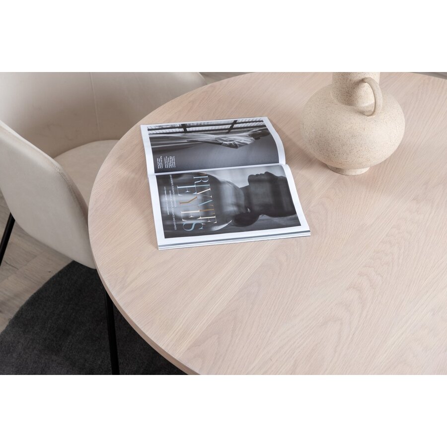 Bianca Blank Eiken Eettafel Rond Ø110 cm