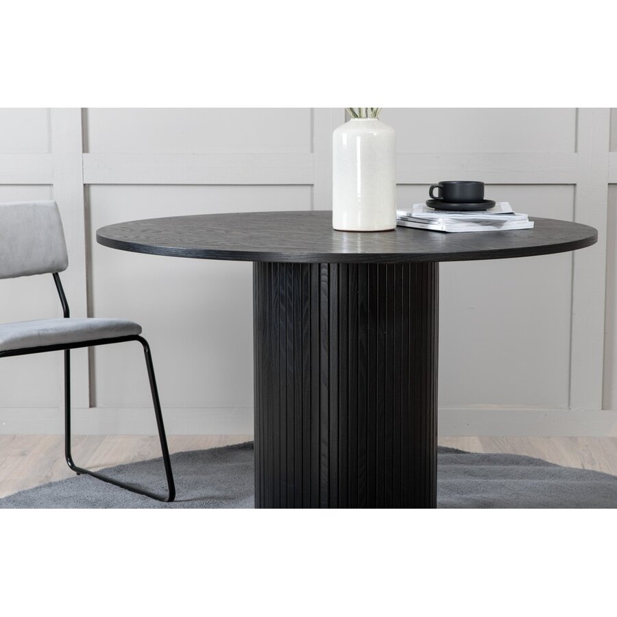 Bianca Zwart Eiken Eettafel Rond Ø110 cm