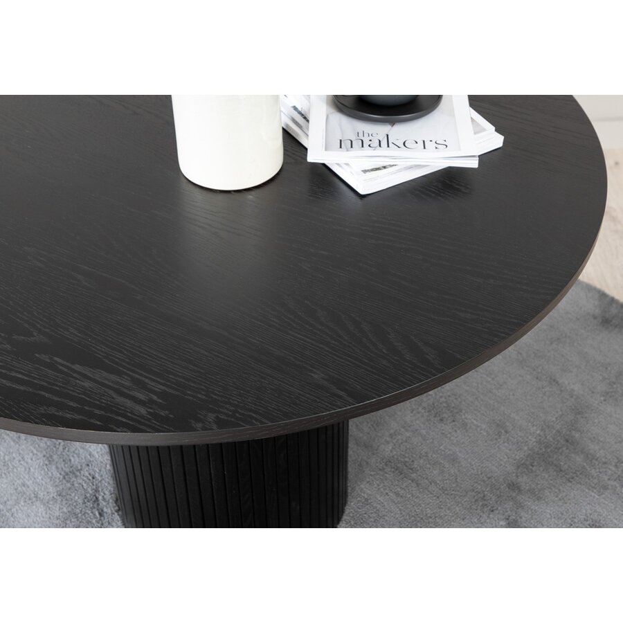 Bianca Zwart Eiken Eettafel Rond Ø110 cm