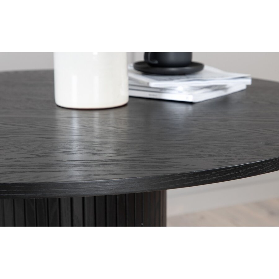 Bianca Zwart Eiken Eettafel Rond Ø110 cm