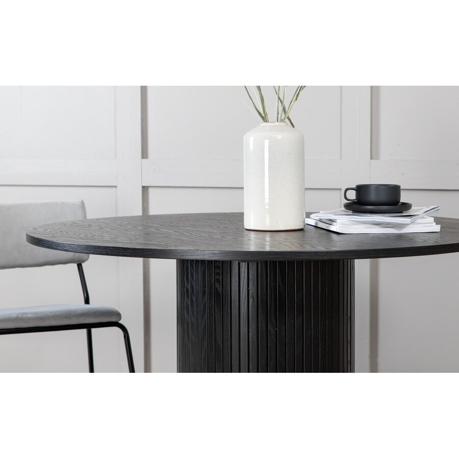 Bianca Zwart Eiken Eettafel Rond Ø110 cm