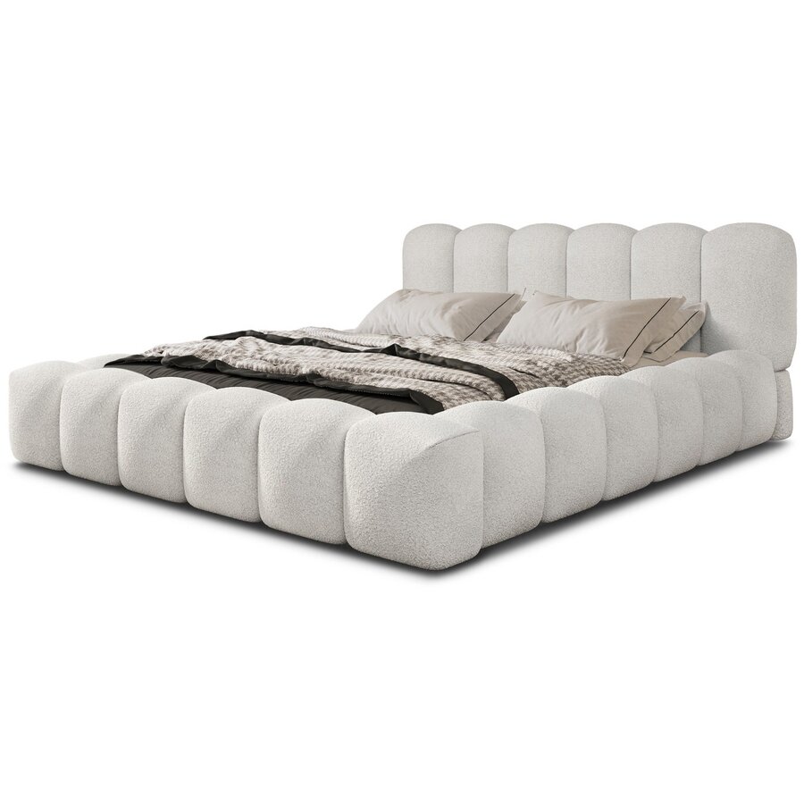 Dallas Slim 180 x 200 cm Gestoffeerd Bed Gebroken Wit