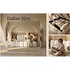 Dallas Slim 160 x 200 cm Gestoffeerd Bed Gebroken Wit