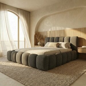 Trae Mobler Dallas Slim 140 x 200 cm Gestoffeerd Bed Grijs Trae Mobler Dallas Slim 140 x 200 cm Gestoffeerd Bed Grijs