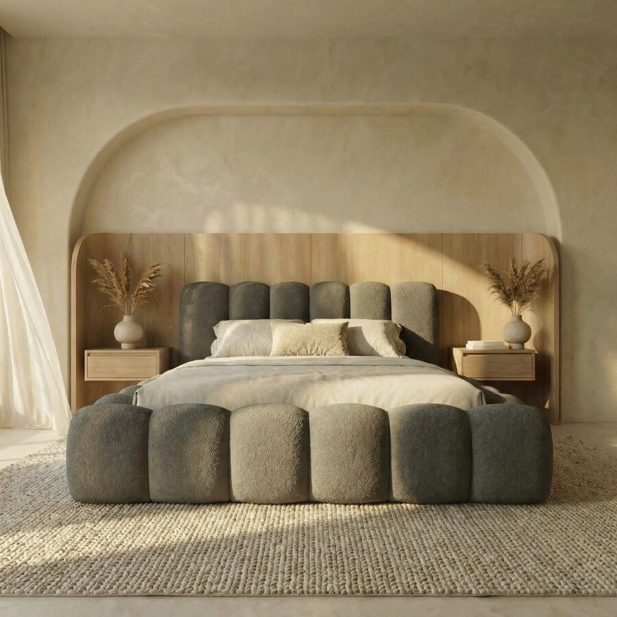 Dallas Slim 180 x 200 cm Gestoffeerd Bed Grijs