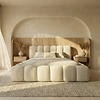 Dallas Slim 200 x 200 cm Gestoffeerd Bed Lichtbeige