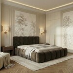 Trae Mobler Dallas Slim 140 x 200 cm Gestoffeerd Bed Velvet Bruin