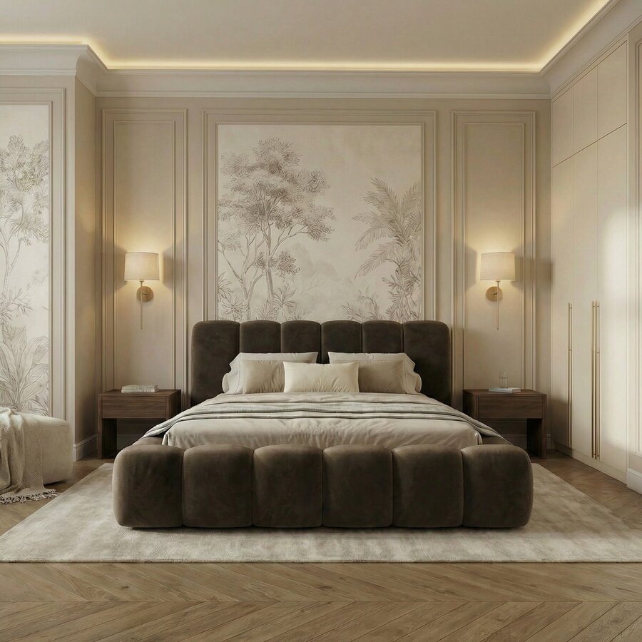 Dallas Slim 160 x 200 cm Gestoffeerd Bed Velvet Bruin