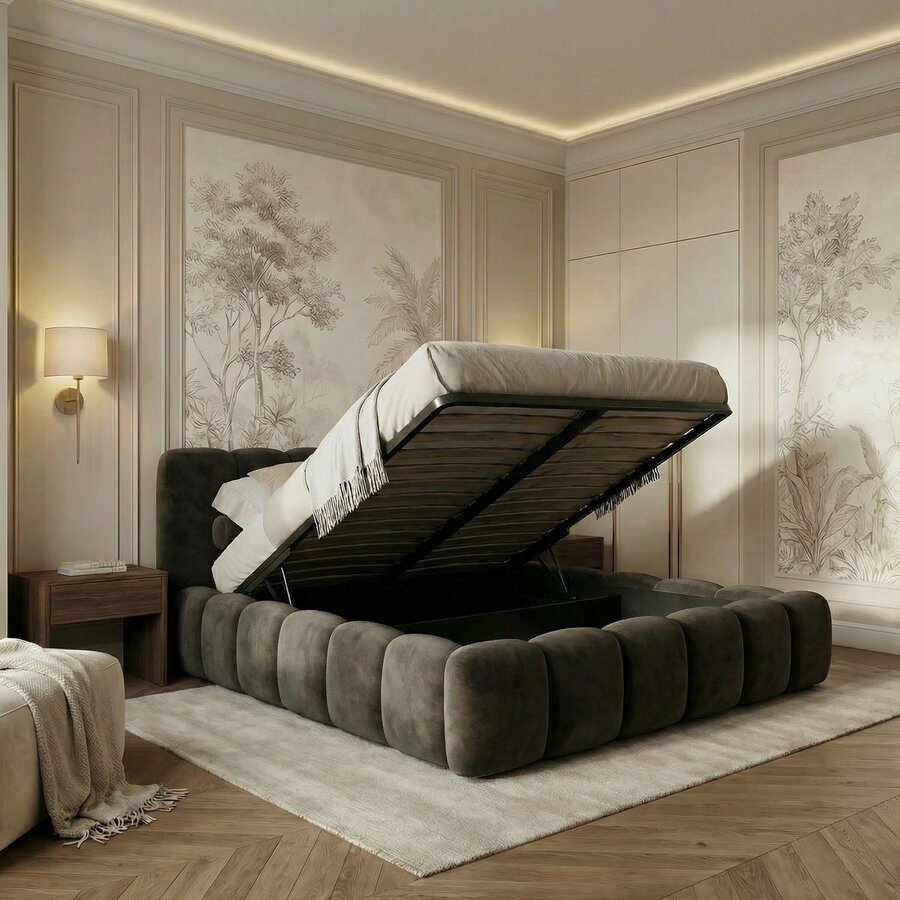 Dallas Slim 180 x 200 cm Gestoffeerd Bed Velvet Bruin