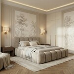 Trae Mobler Dallas Slim 200 x 200 cm Gestoffeerd Bed Velvet Beige