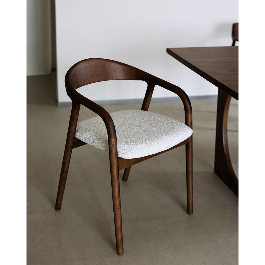 Travis Eetkamerstoel Walnoot/Wit Travis Eetkamerstoel Walnoot/Wit