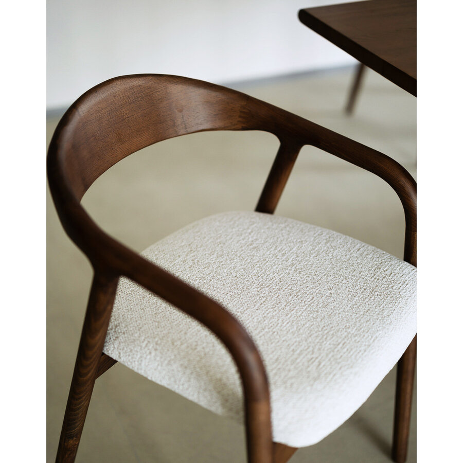 Travis Eetkamerstoel Walnoot/Wit Travis Eetkamerstoel Walnoot/Wit