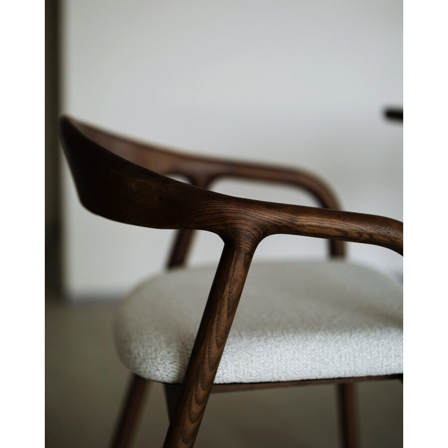 Travis Eetkamerstoel Walnoot/Wit Travis Eetkamerstoel Walnoot/Wit