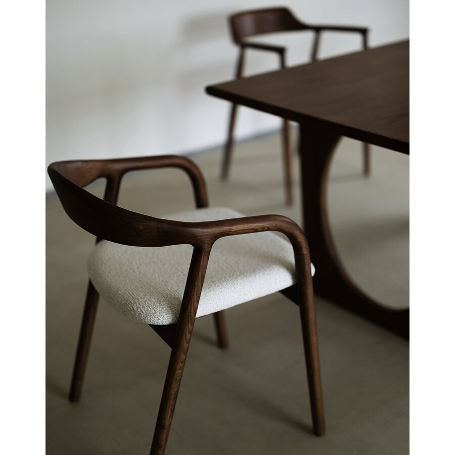 Travis Eetkamerstoel Walnoot/Wit Travis Eetkamerstoel Walnoot/Wit