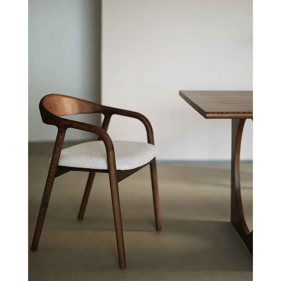 Travis Eetkamerstoel Walnoot/Wit Travis Eetkamerstoel Walnoot/Wit