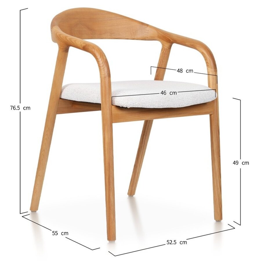 Travis Eetkamerstoel Natural/Wit