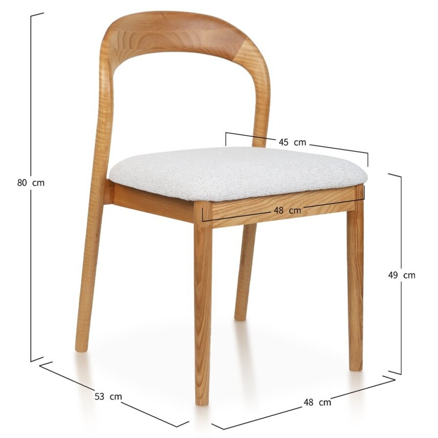 Lucinda Eetkamerstoel Natural/Wit Lucinda Eetkamerstoel Natural/Wit