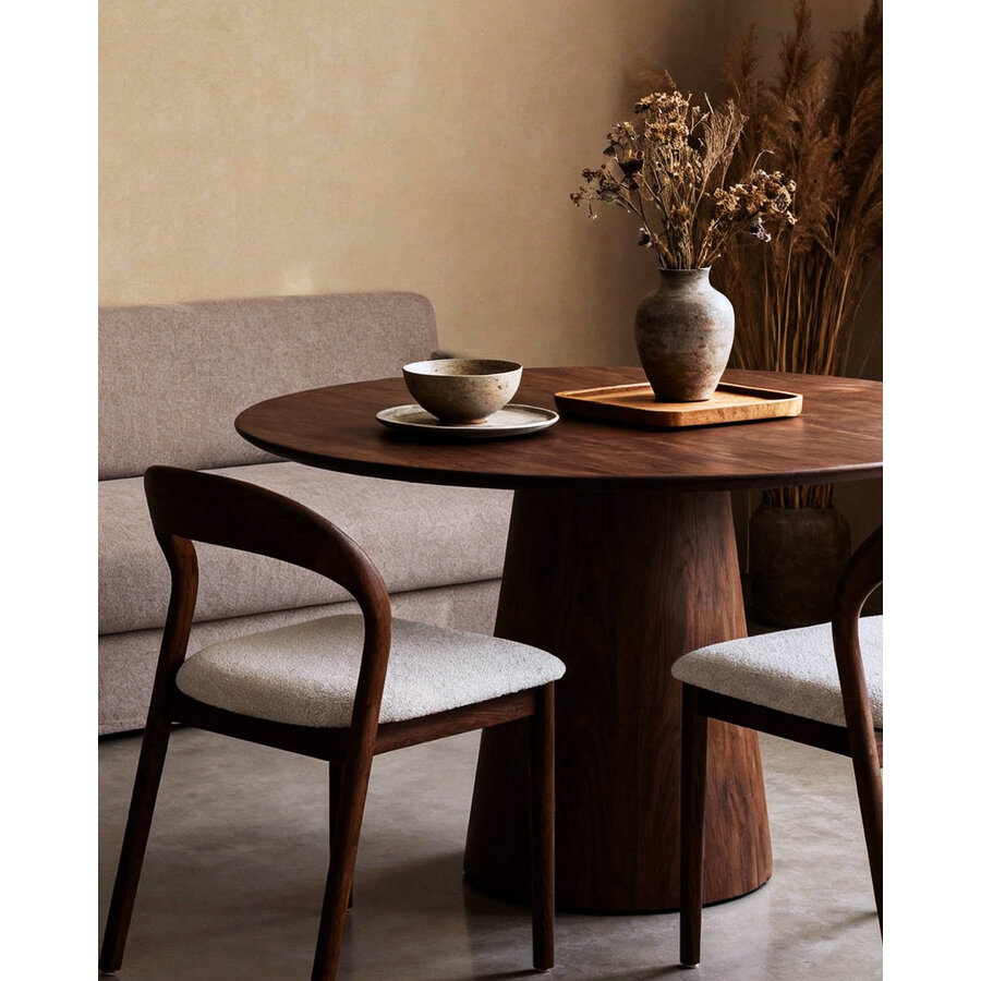 Lucinda Eetkamerstoel Walnoot/Wit Lucinda Eetkamerstoel Walnoot/Wit