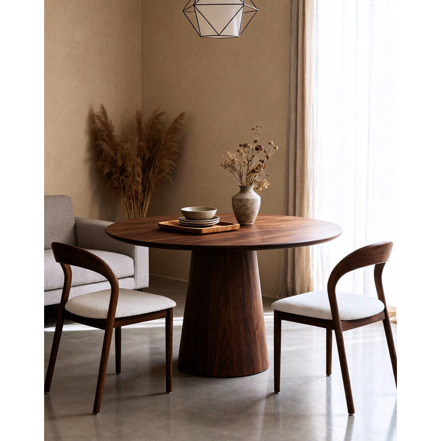 Lucinda Eetkamerstoel Walnoot/Wit Lucinda Eetkamerstoel Walnoot/Wit