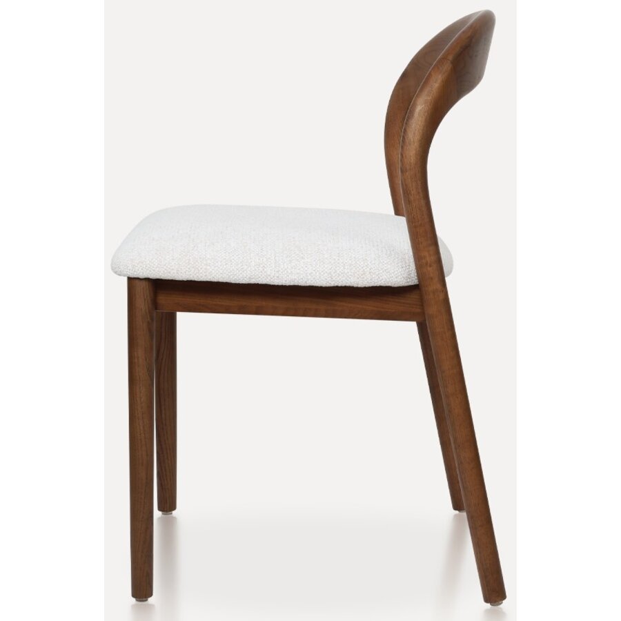 Lucinda Eetkamerstoel Walnoot/Wit Lucinda Eetkamerstoel Walnoot/Wit