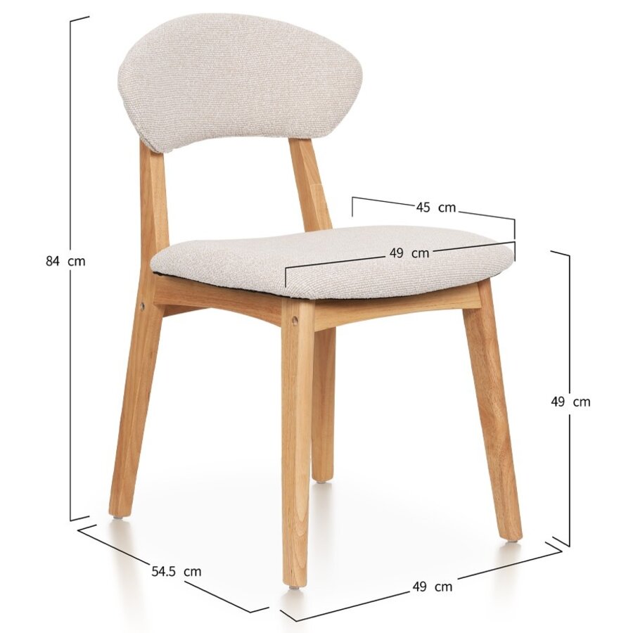 Rupert Eetkamerstoel Walnoot/Beige Rupert Eetkamerstoel Walnoot/Beige