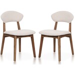 Hjem interiors Rupert Eetkamerstoel Walnoot/Beige Hjem interiors Rupert Eetkamerstoel Walnoot/Beige